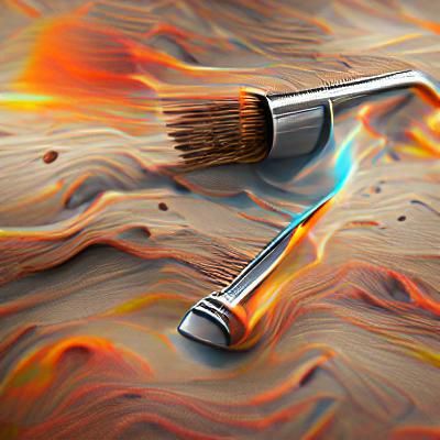 Photorealistic Paintbrush on Sand