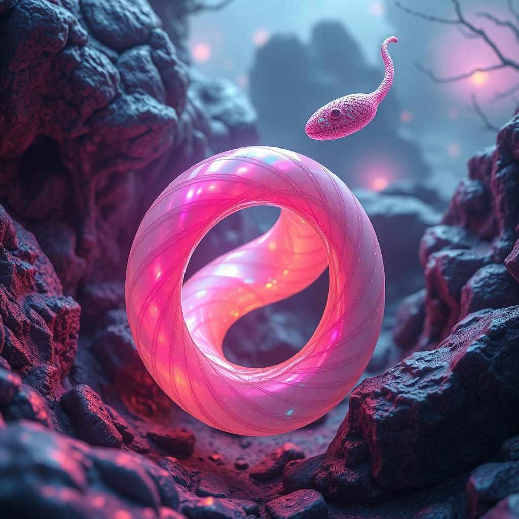 Iridescent Fantastical Slinky in Whimsical Dance