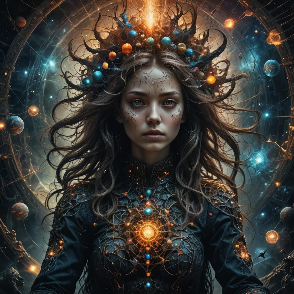 Mystical Woman Portrait in Dark Fantasy Style