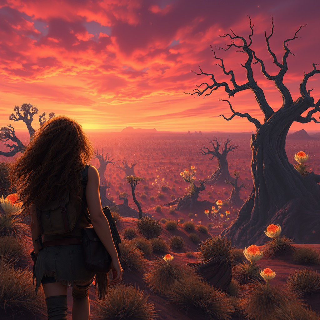 Adventurous Woman Beyond the Dingo Fence: Fantasy Outback