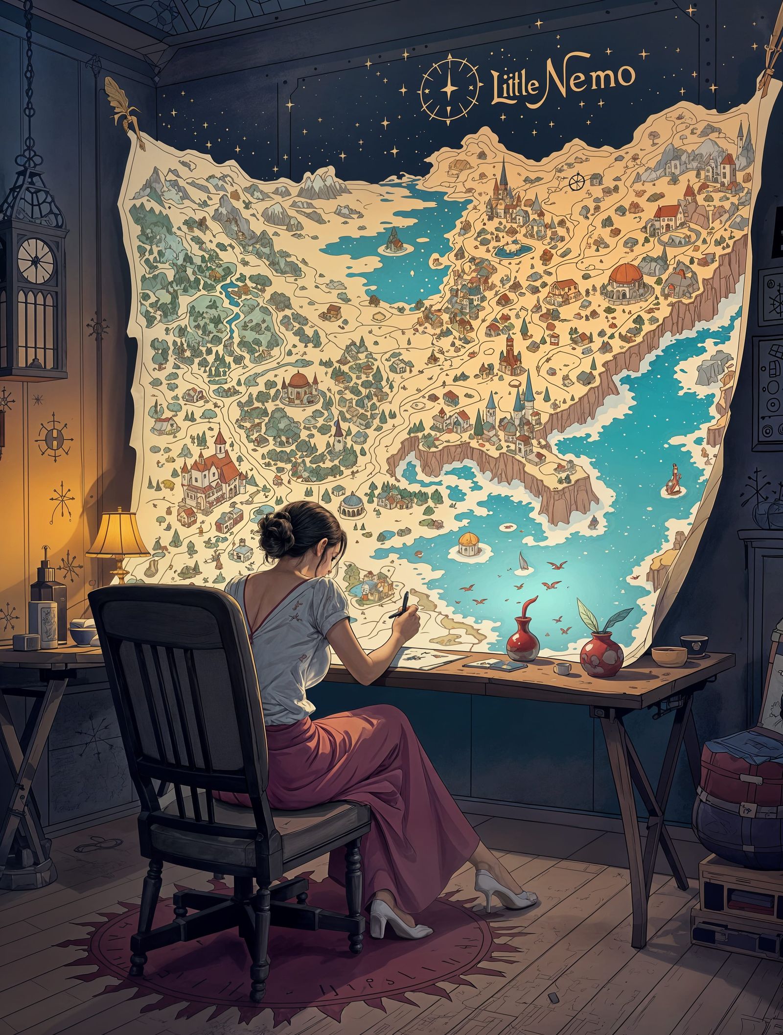 The Cartographer of Dreams Unfolds in Intricate Digital Art