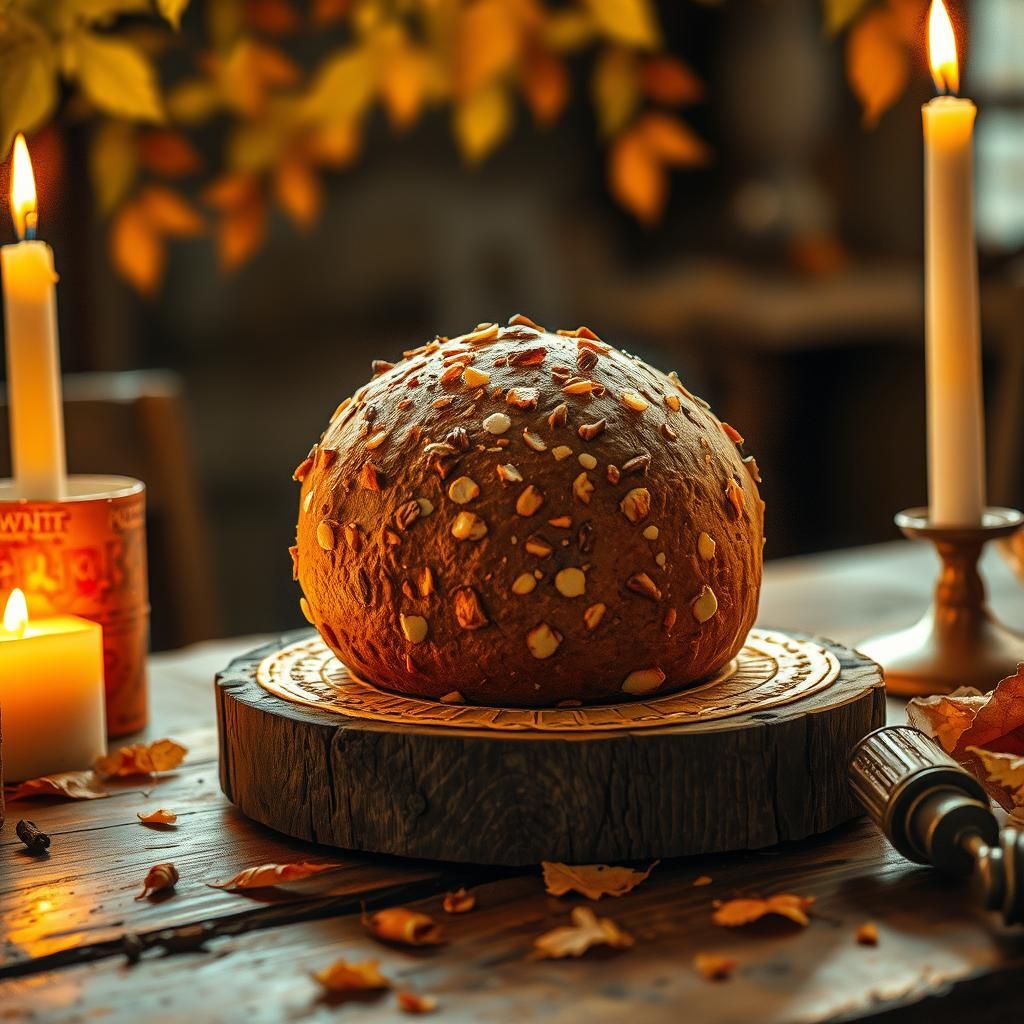 Cozonac Bread in Dreamlike Autumn Ambiance