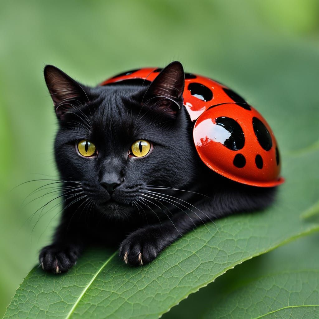 Black Cat Ladybug Hybrid Creature