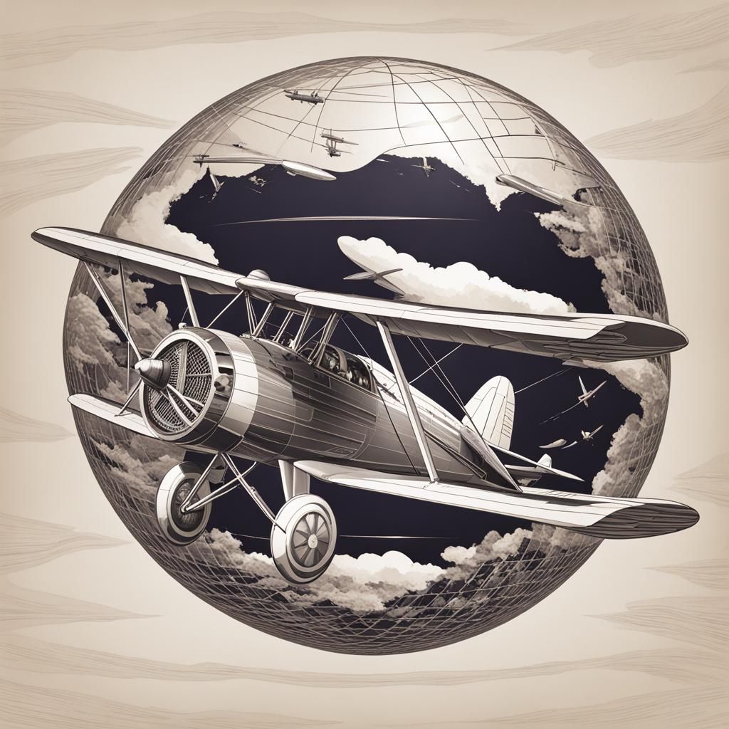 Biplane Encased in Glass Sphere