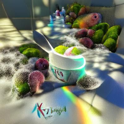 Iridescent Holographic Frozen Yogurt in 3D