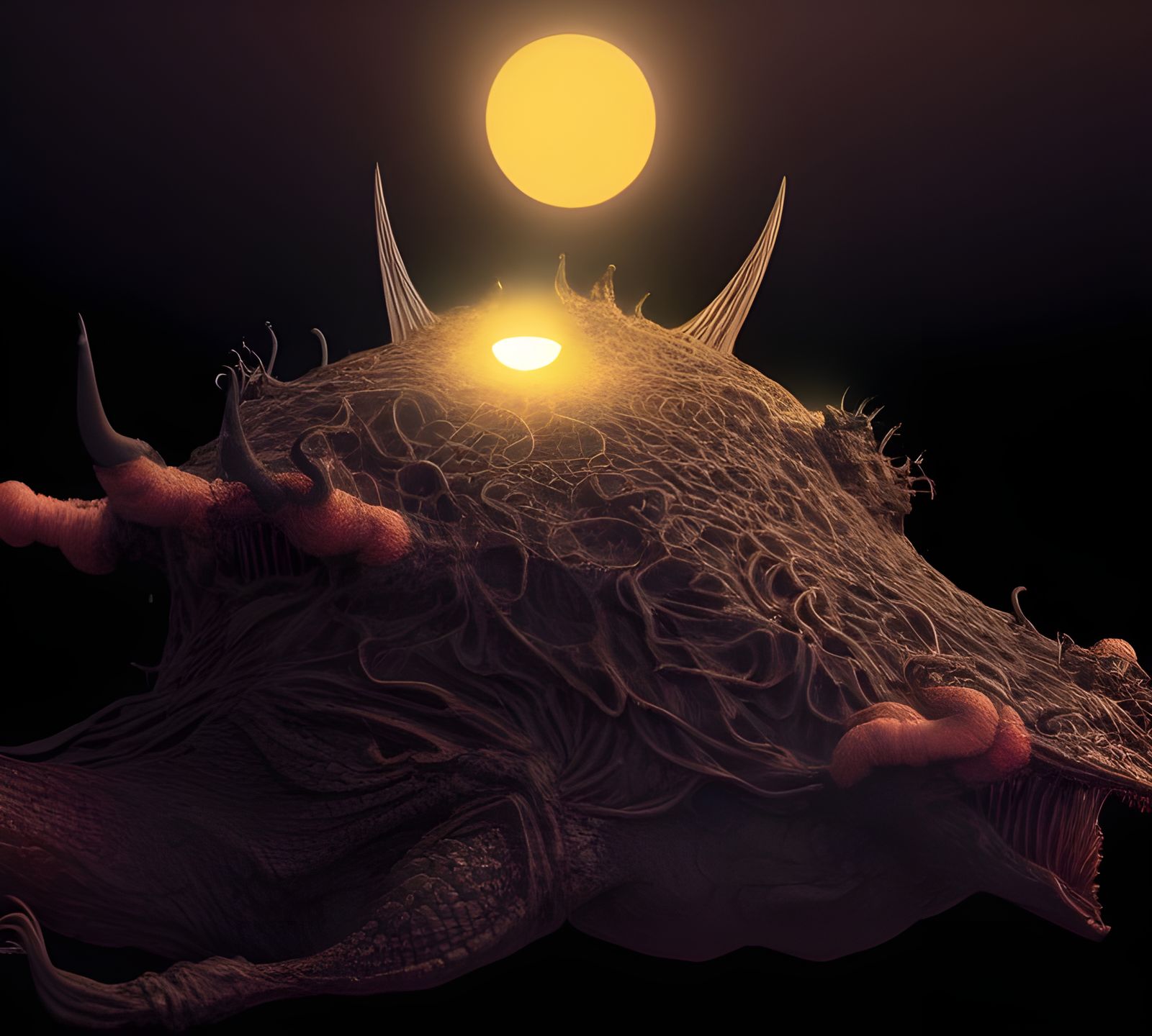 Cyberpunk Cityscape with Bizarre Creatures