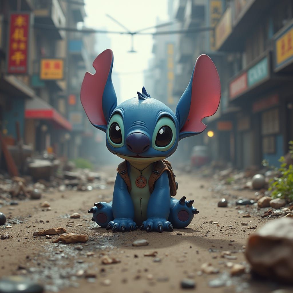 Cyberpunk Portrait of a Resilient Survivor