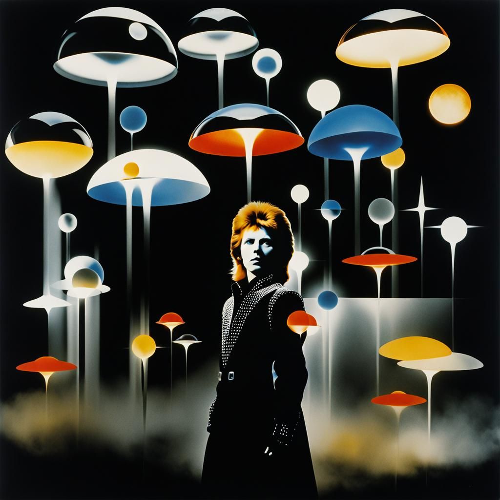 Photogram of Ziggy Stardust Era in Black and White