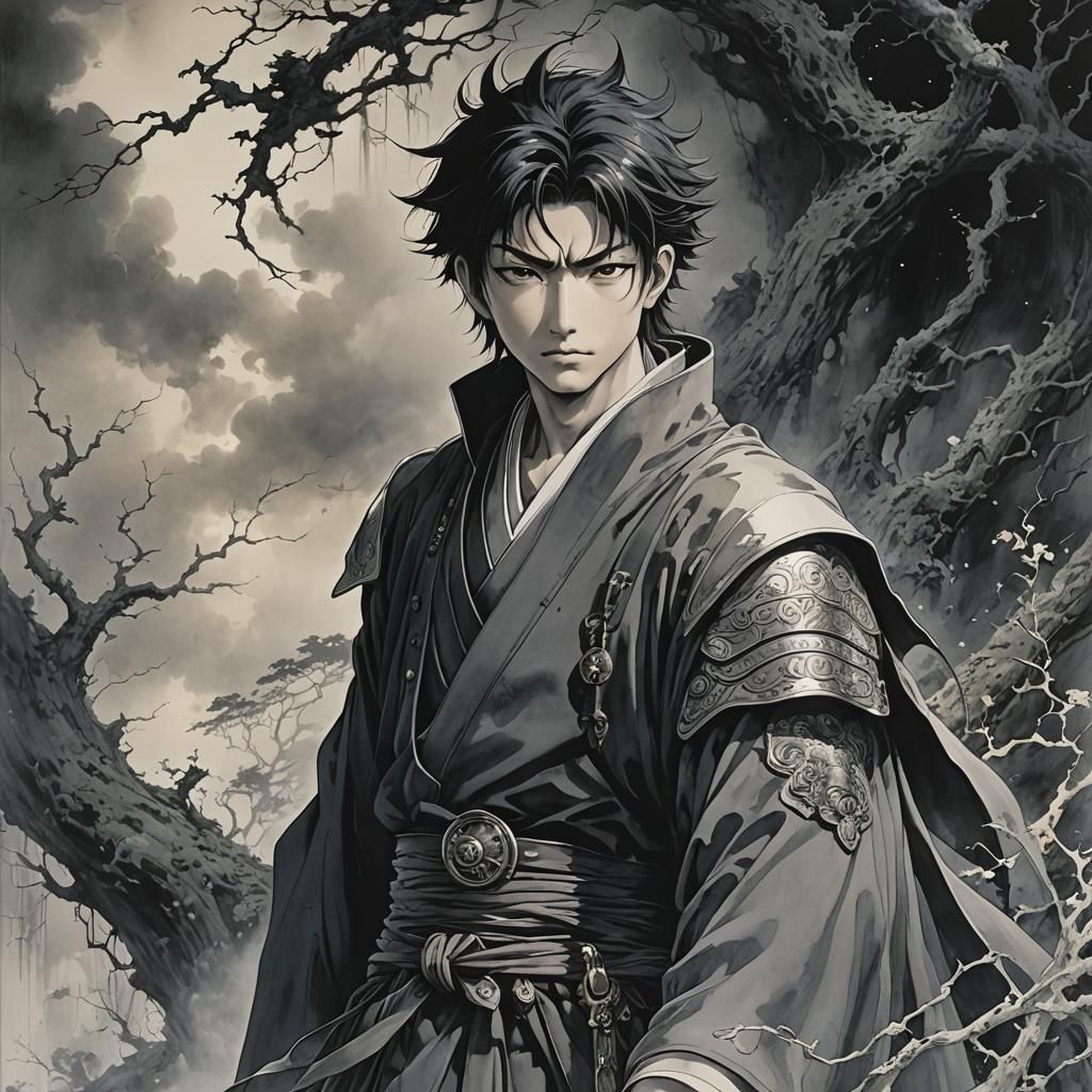 Gojo Satoru Fantasy Portrait with Abstract Influences