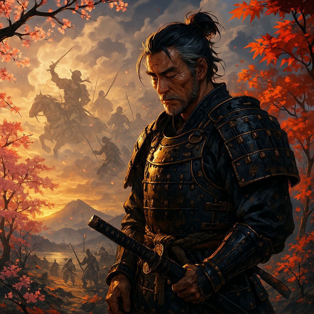 Samurai Warrior Lost in Reflections of Ancient Japan