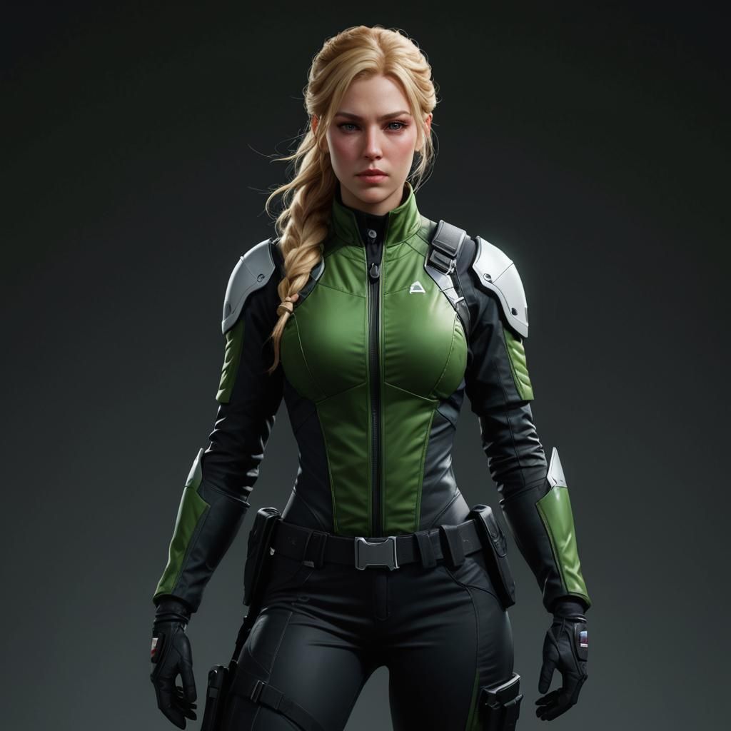 Yelena Belova as White Widow: Hyperdetailed Portrait