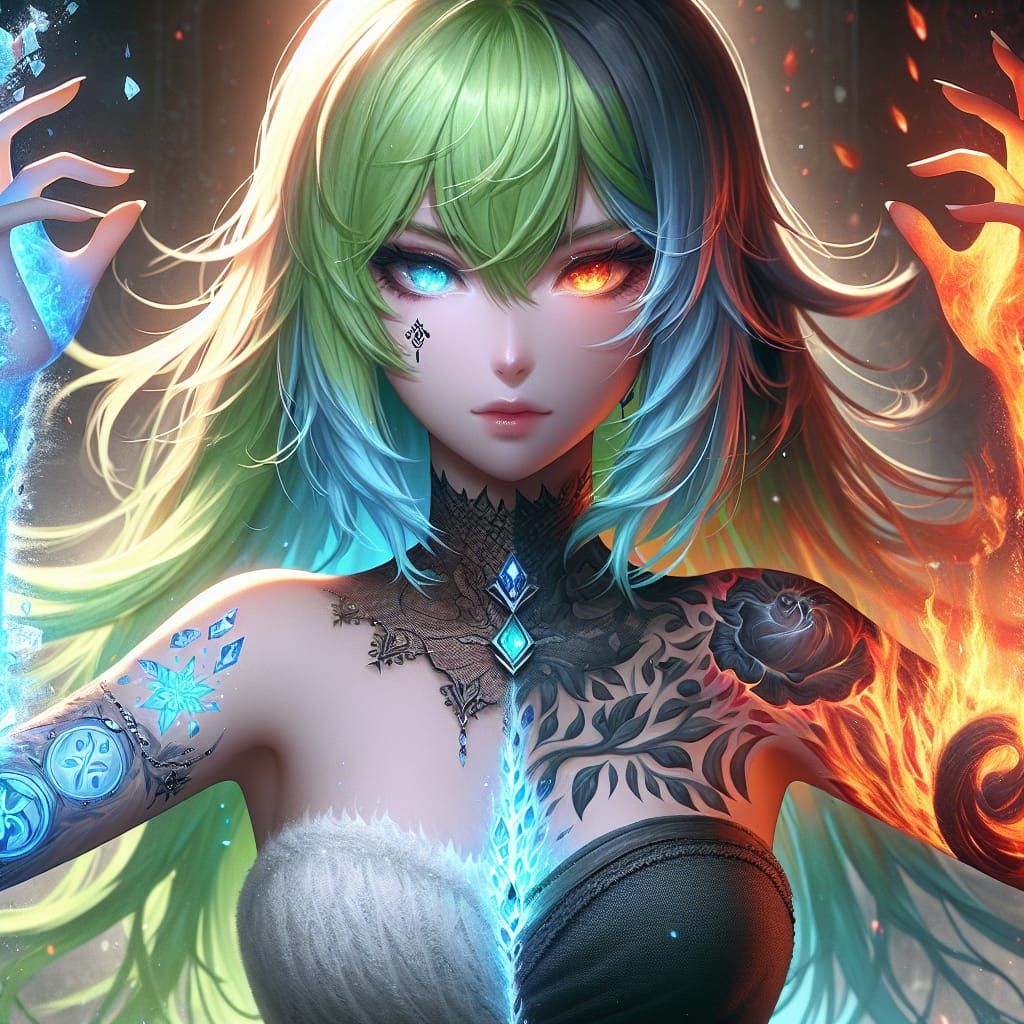 Anime Elementalist Controls Ice and Fire