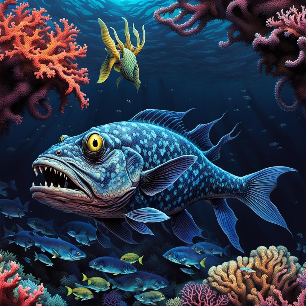 Sea Demons Lurking Near Haunted Island: 3D Digital Art