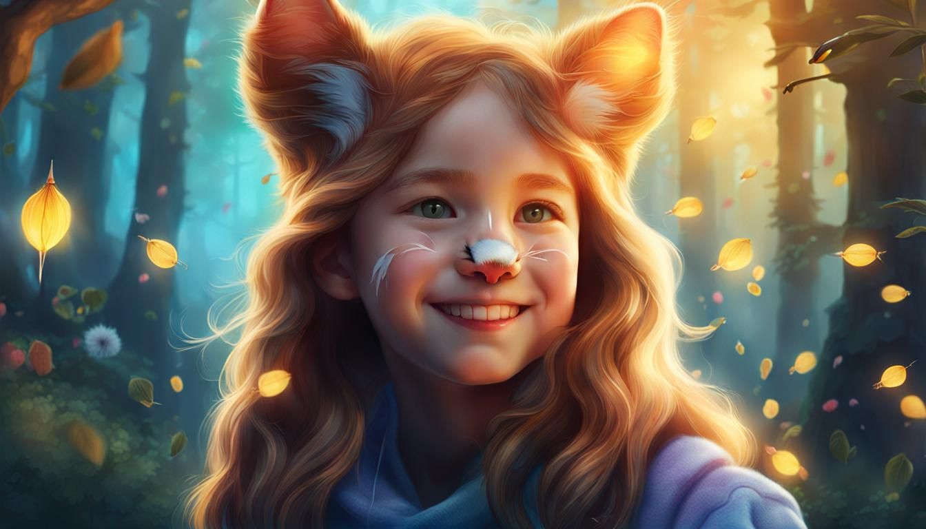 Liontaur Girl Gazing into Magical Glen