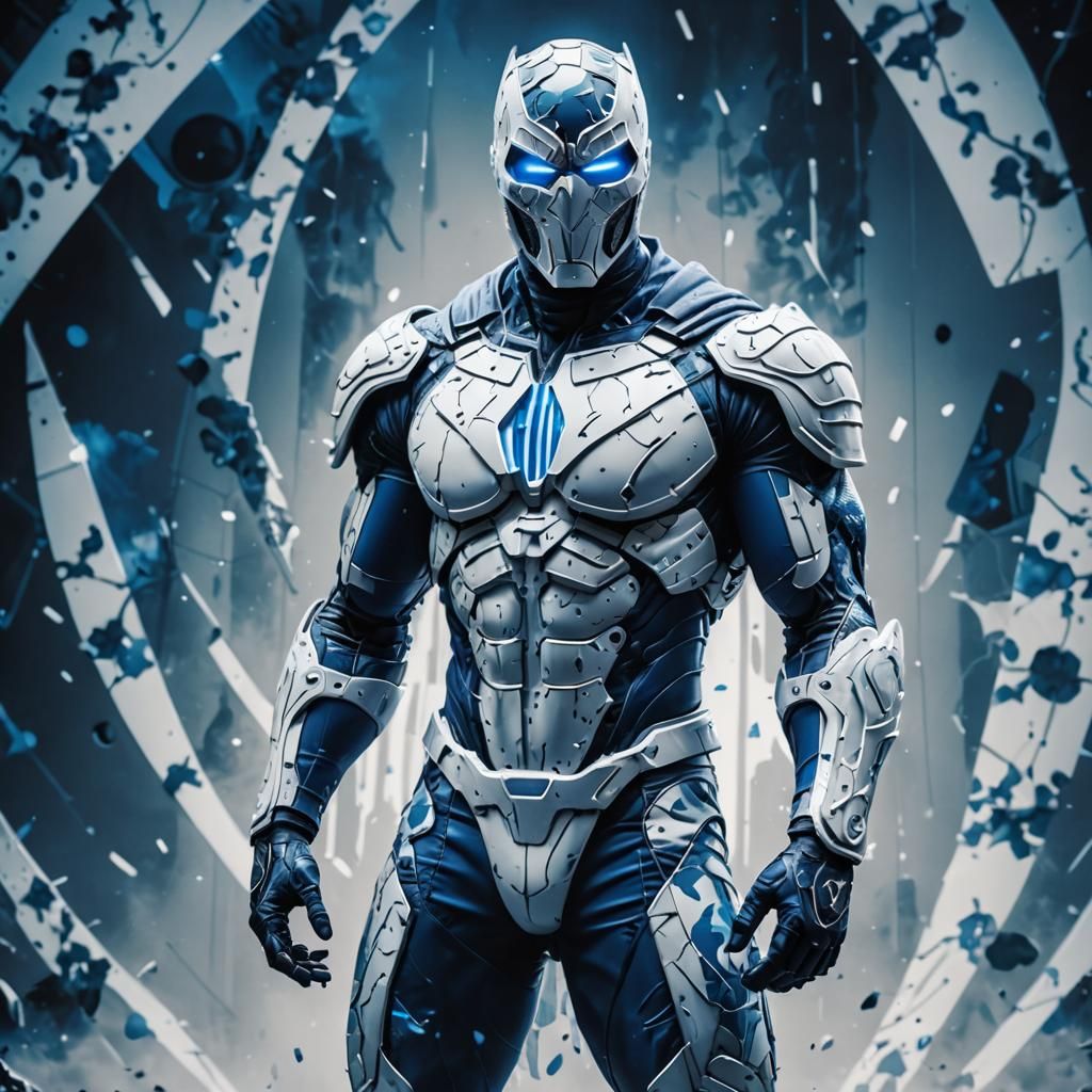 Futuristic Moon Knight Double Exposure Portrait