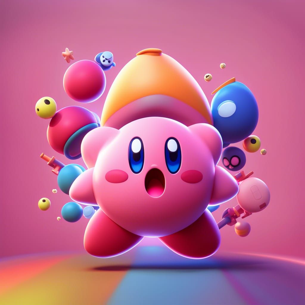 Kirby 3D Render in Pixar Style