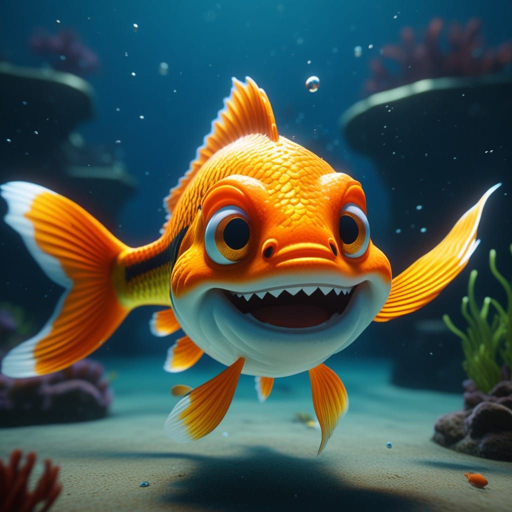 Whimsical Underwater Companion in Vibrant 3D Animation
