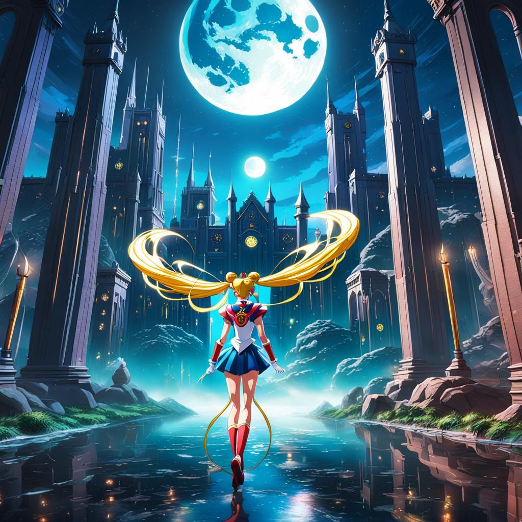 Sailor Moon: Detailed Matte Painting in 8K