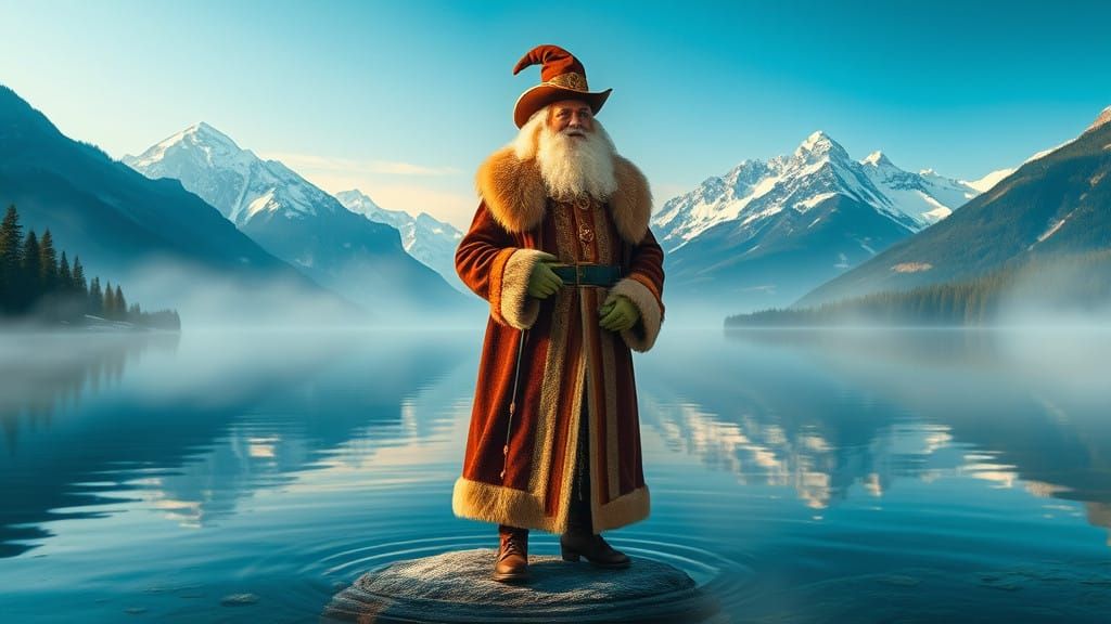 Vintage Saint Nicholas in Dreamlike Winter Wonderland