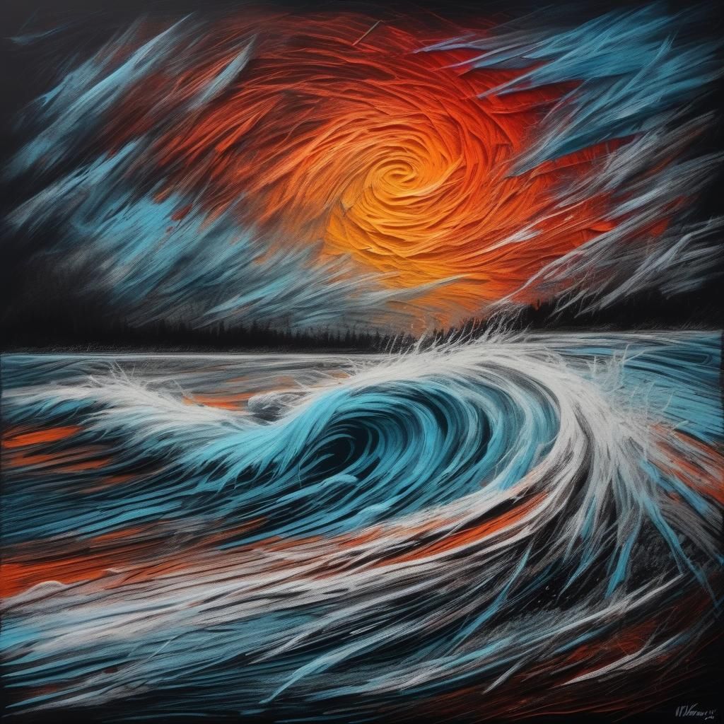 Nature's Fury in Chalk Art with Broad Strokes