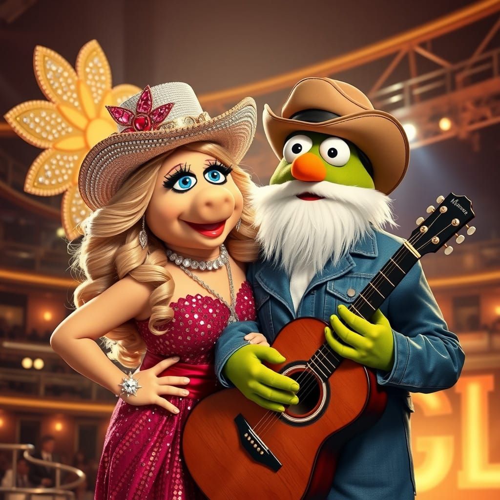 Country Queen Meets Frog King in Dazzling Cowboy Hat