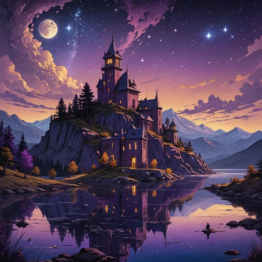 Prisoner's Redemption: Matte Painting Under Starry Sky