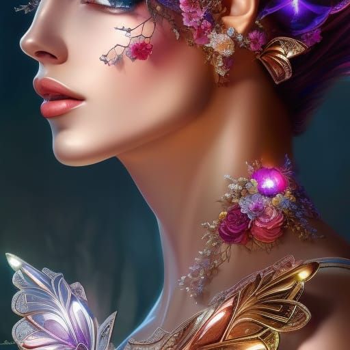 Neon Silhouette in 3D Mesh Style