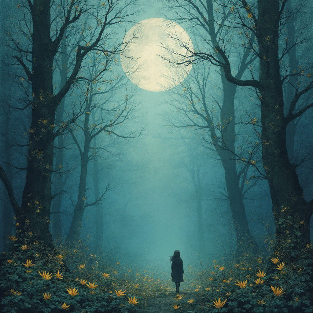 Moonlit Forest: Ethereal Dreamscape Art