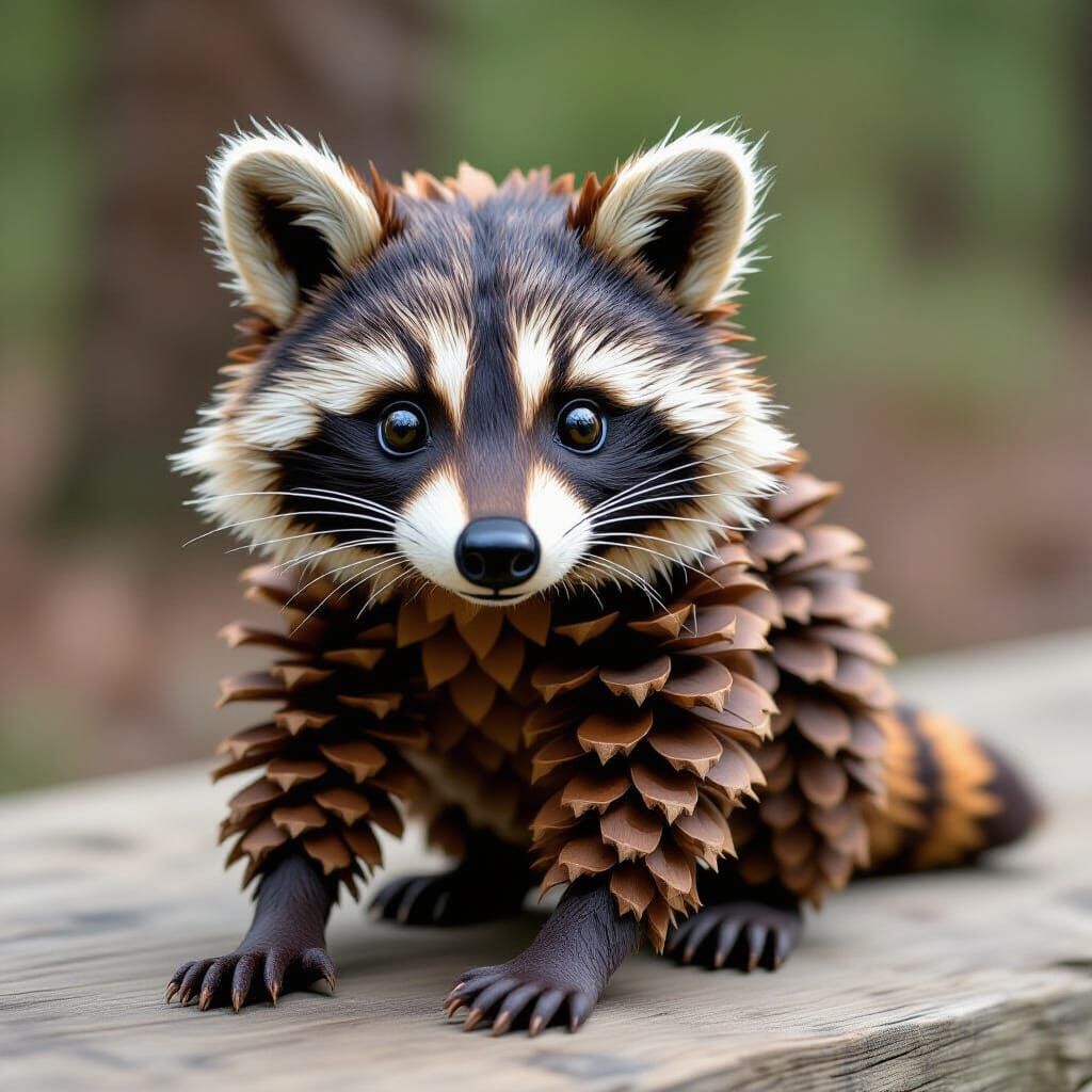 Pinecone Raccoon: A Digital Art Creation