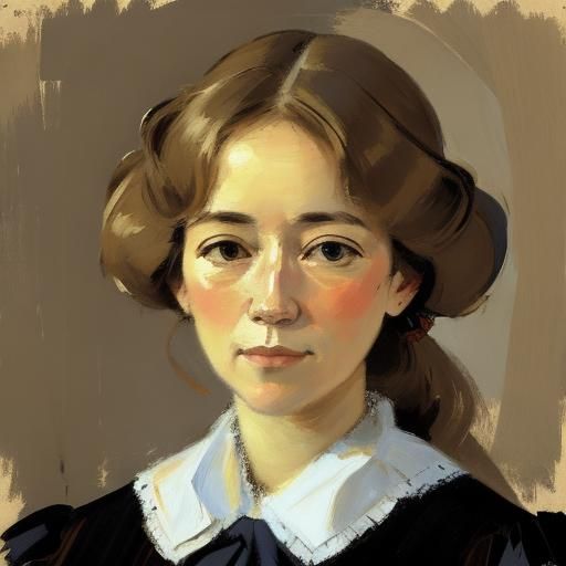 Impressionist Portrait with Large Brushstrokes
