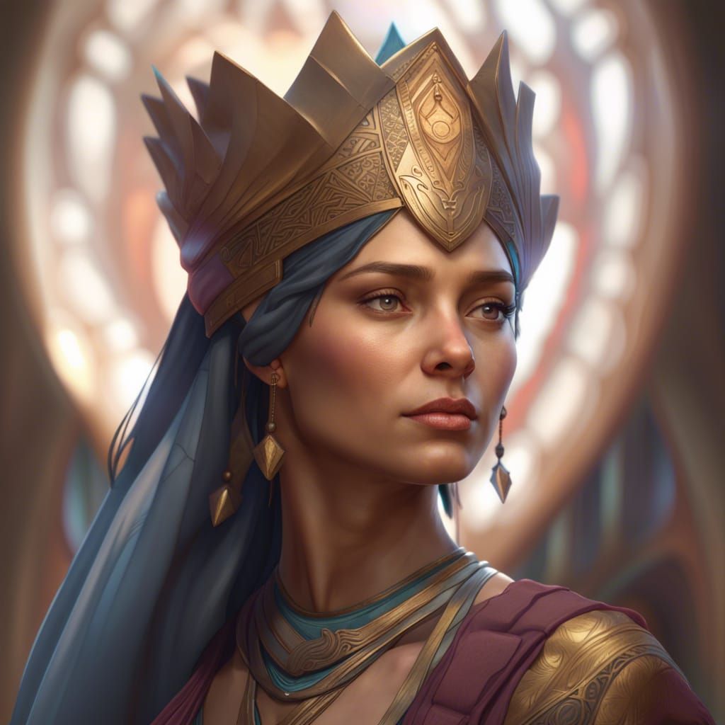 Esther Portrait in Hyperdetailed Art Nouveau Style