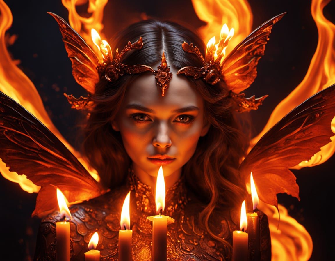 Molten Lava Goddess Fairy in Hyperrealistic Style