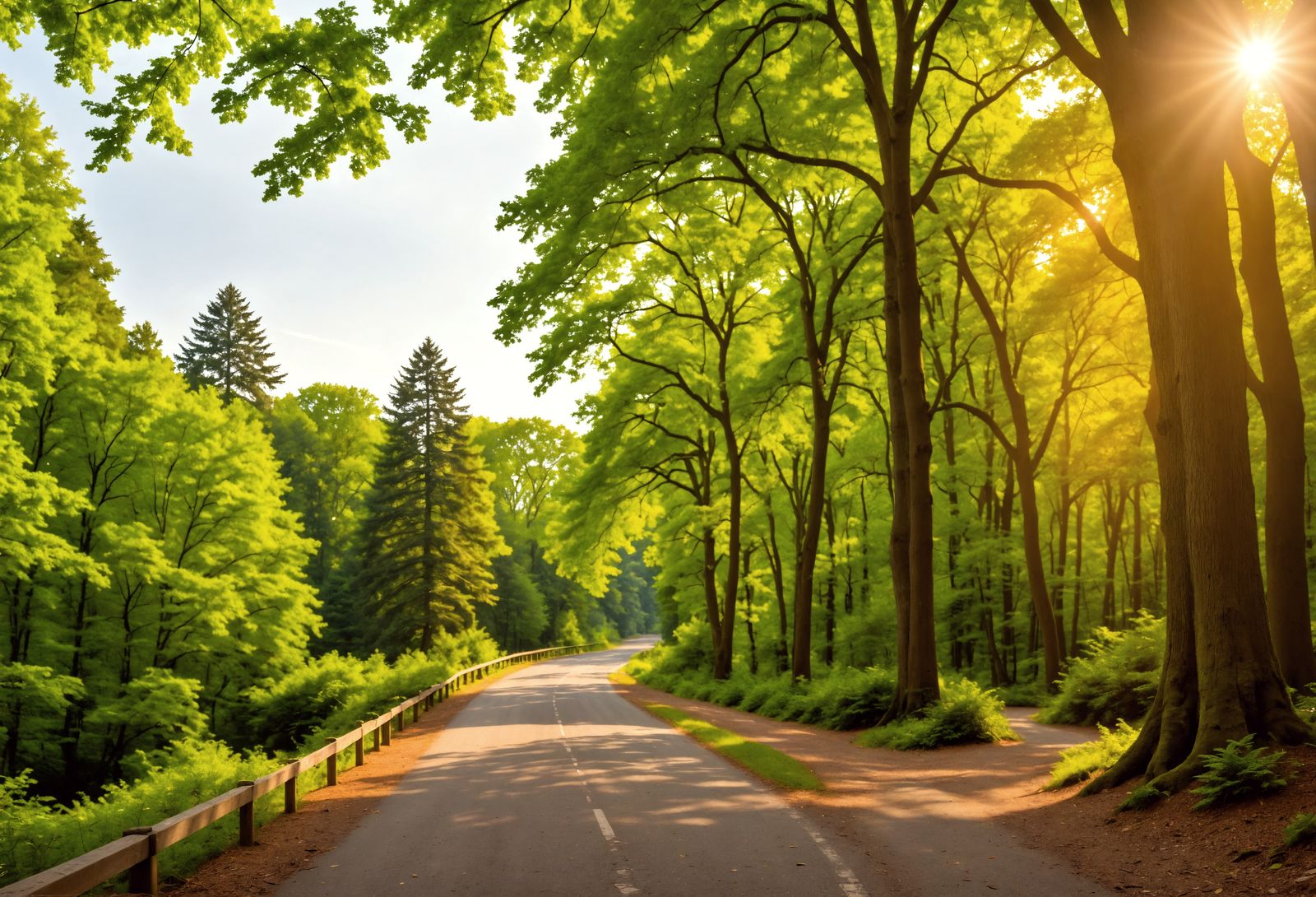 Hyperrealistic Forest Road with Intricate Details