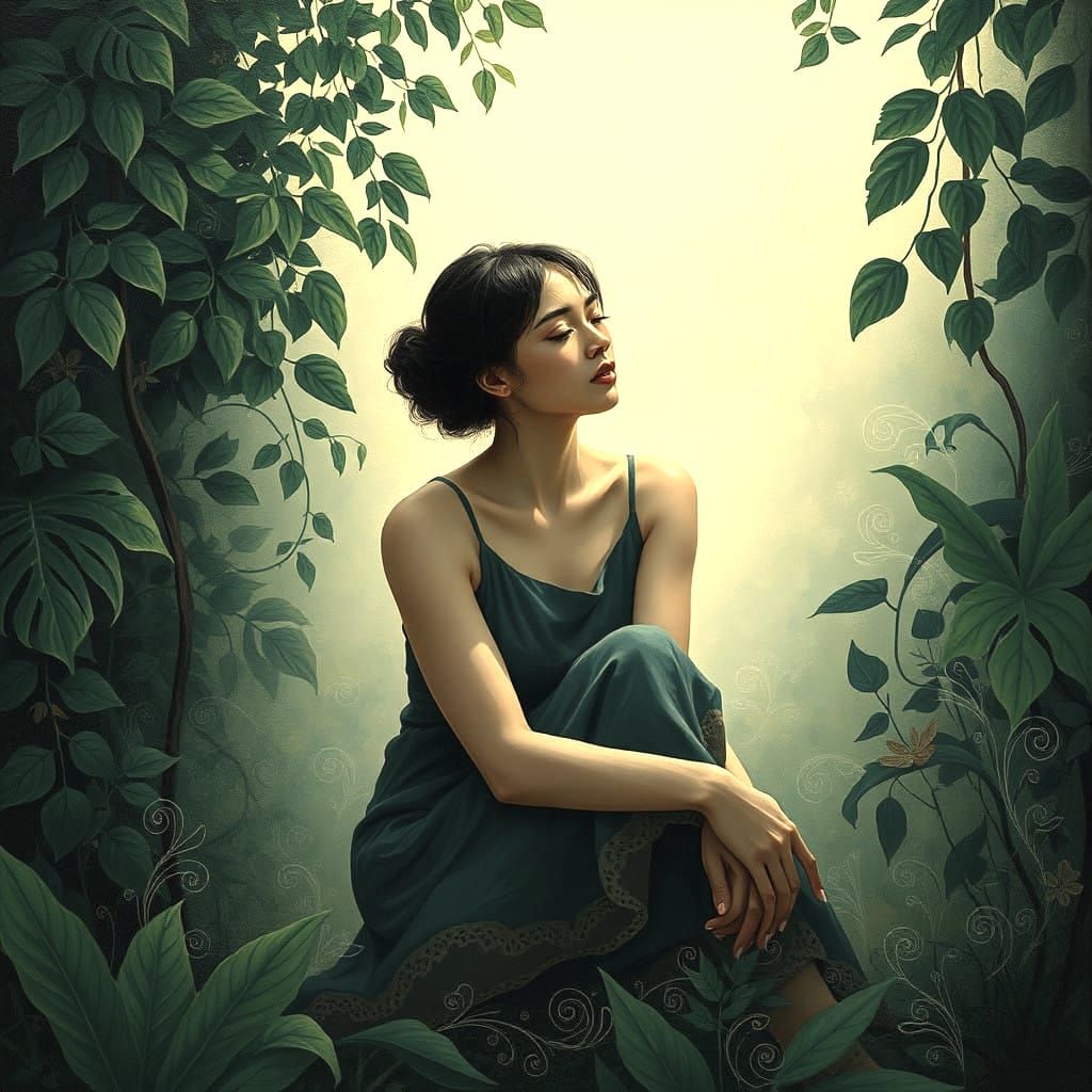 Vibrant Gouache Painting of Inner Realms