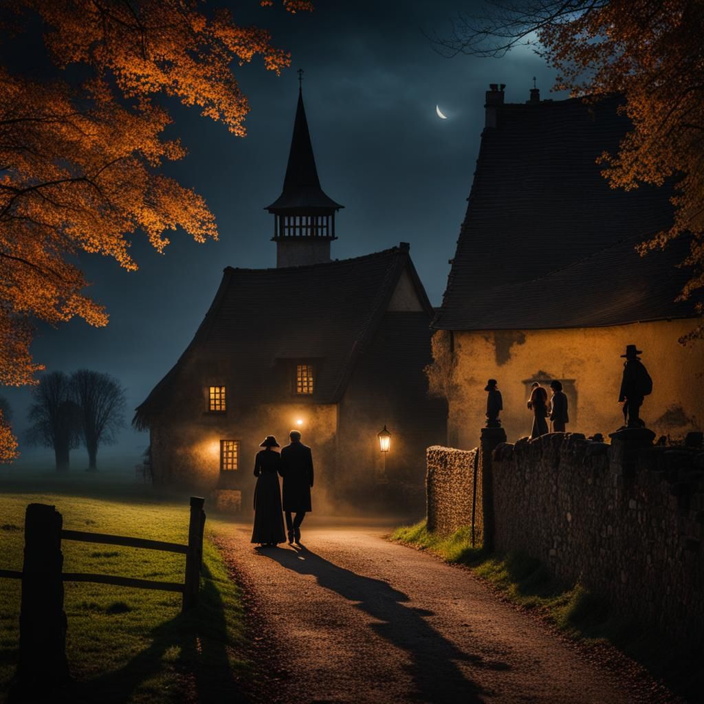 Haunted Village: Couples Walking in Countryside
