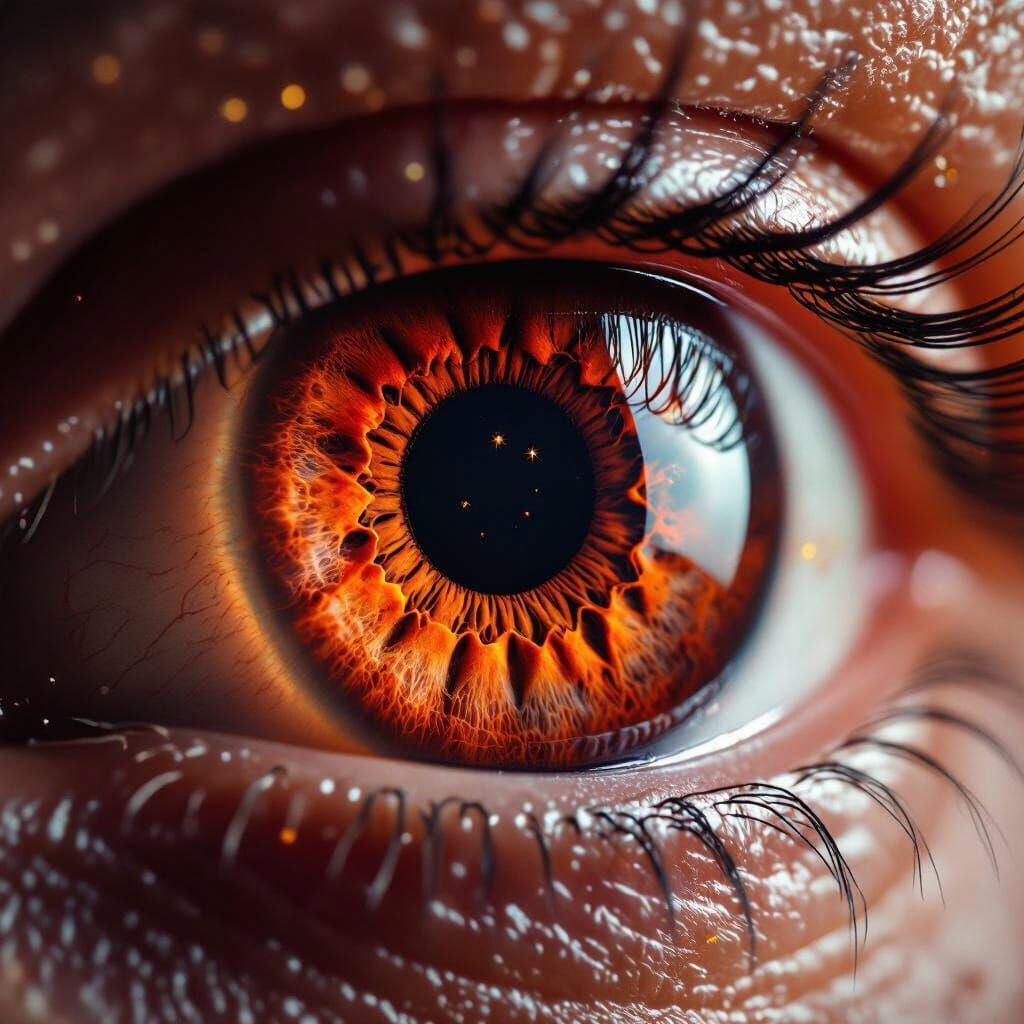 Macro Photo of a Red Eye Like Mars