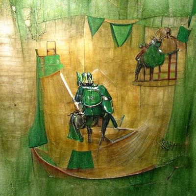 Medieval Green Knight Fantasy Artwork
