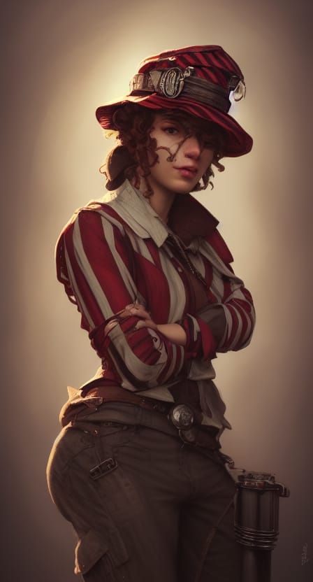 Steampunk Dock Worker Portrait in High Resolution