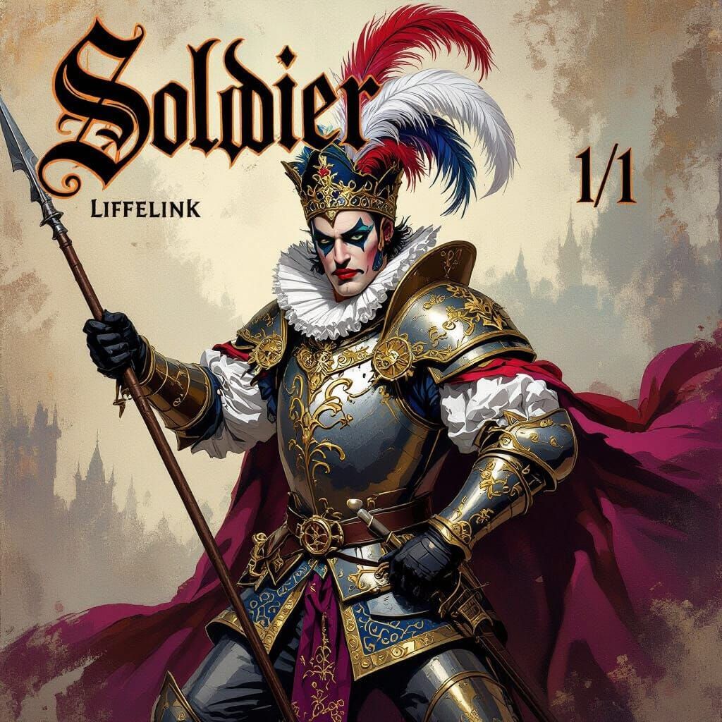 Renaissance Soldier Drag Queen in Impressionist Style