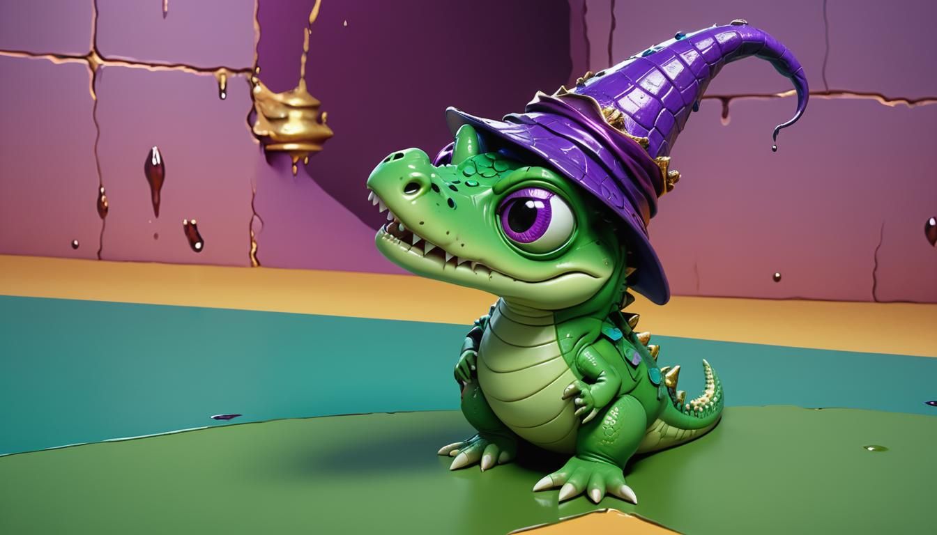 Crocodilian Goblinoid Wizard in Detailed Matte Painting