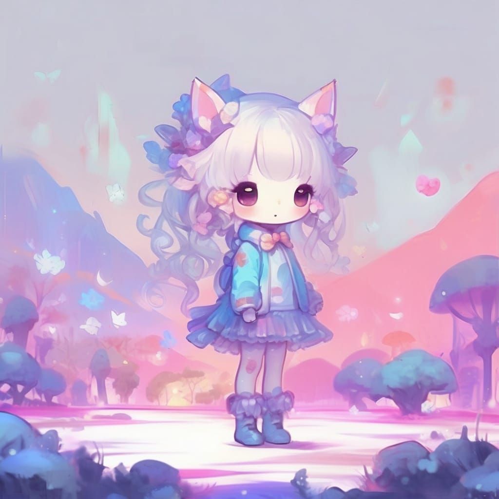 Symbiotic Anime Scene with Kawaii Twist