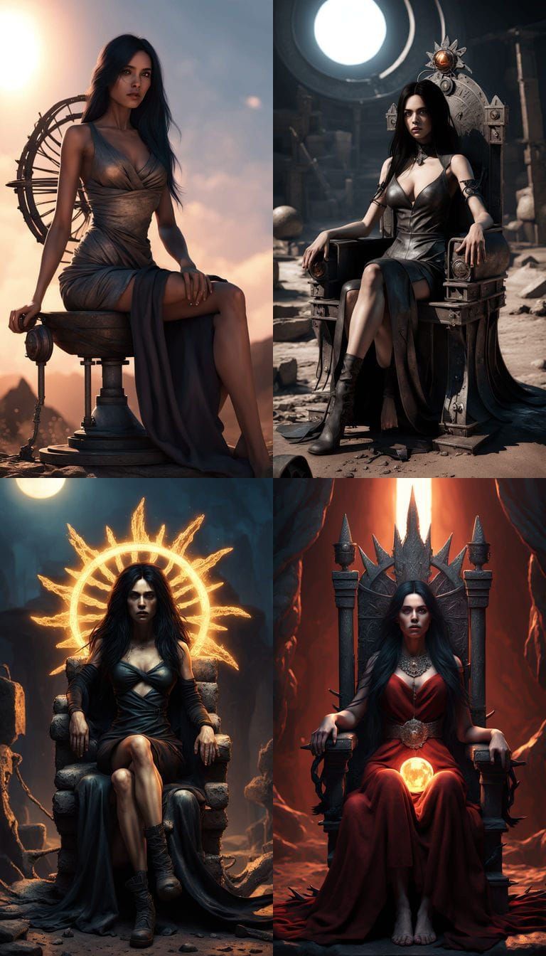 Surreal Cyberpunk Queen Reigns Over Ruins in a Masterpiece D...