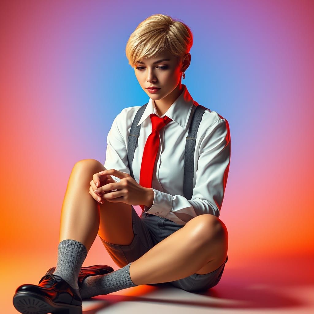 Androgynous Youth in Dramatic Attire