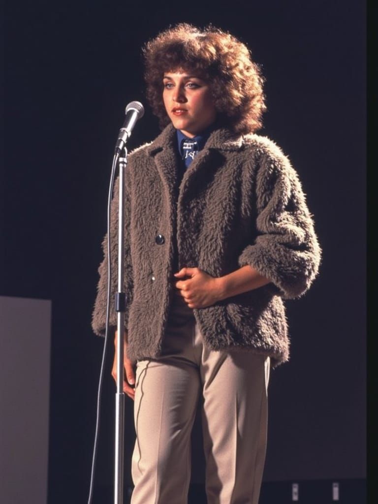 A Smiling Hippie in Daisies, 60s Fashion Magazine Style