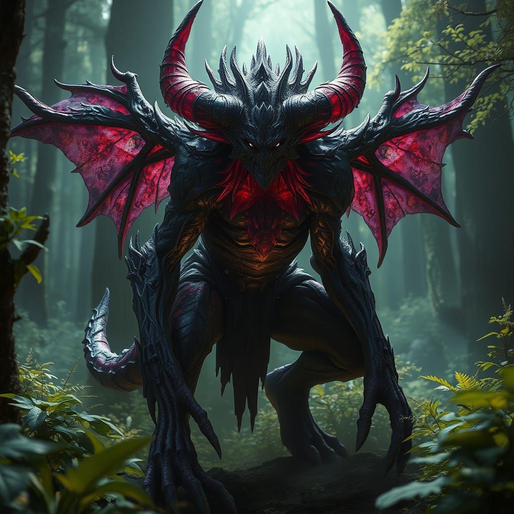 Dark Fantasy Forest Demon Concept Art