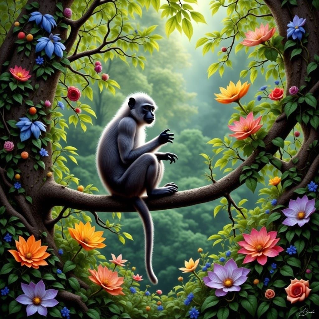 Majestic Forest Bloom in Vibrant Purple Hues