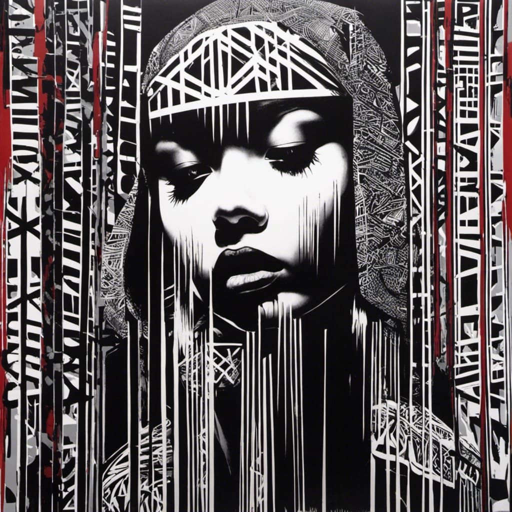 Girl Portrait in Street Art Style