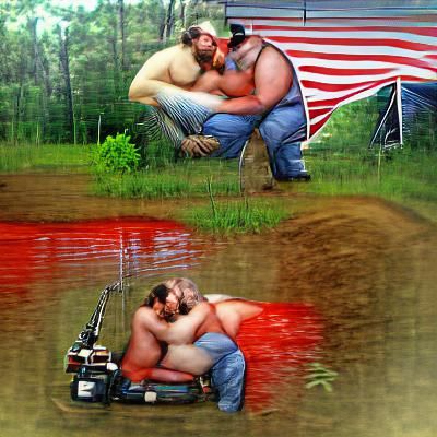 A Loving Embrace: Stylized Male Affection