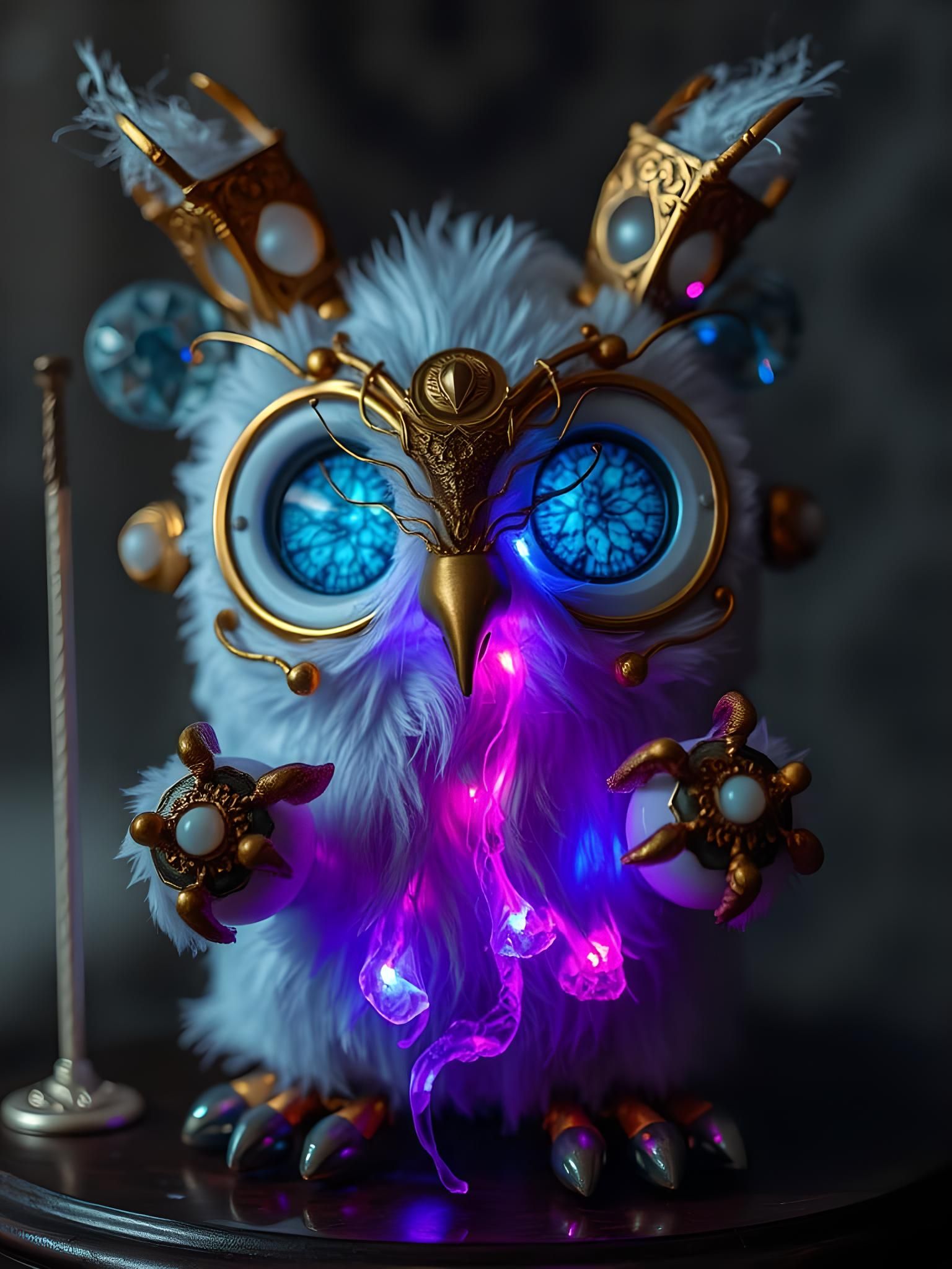 Ominous Furby Dances with Steampunk Elements