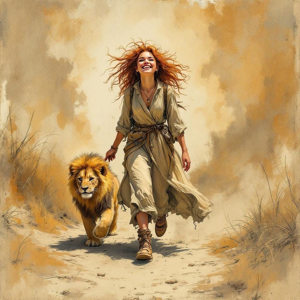 La jeune fille et le lion